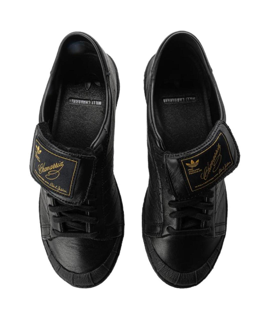ADIDAS Черные кожаные кроссовки, фото 5