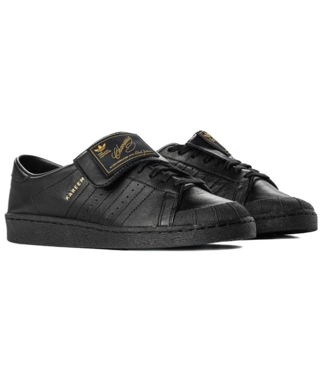 ADIDAS Черные кожаные кроссовки, фото 3
