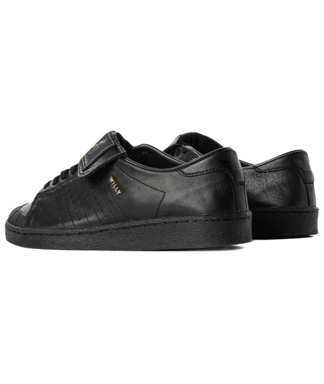 ADIDAS Черные кожаные кроссовки, фото 4