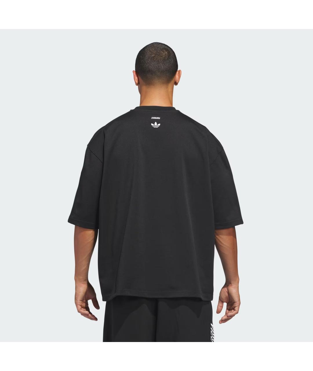 ADIDAS Черная хлопковая футболка, фото 4