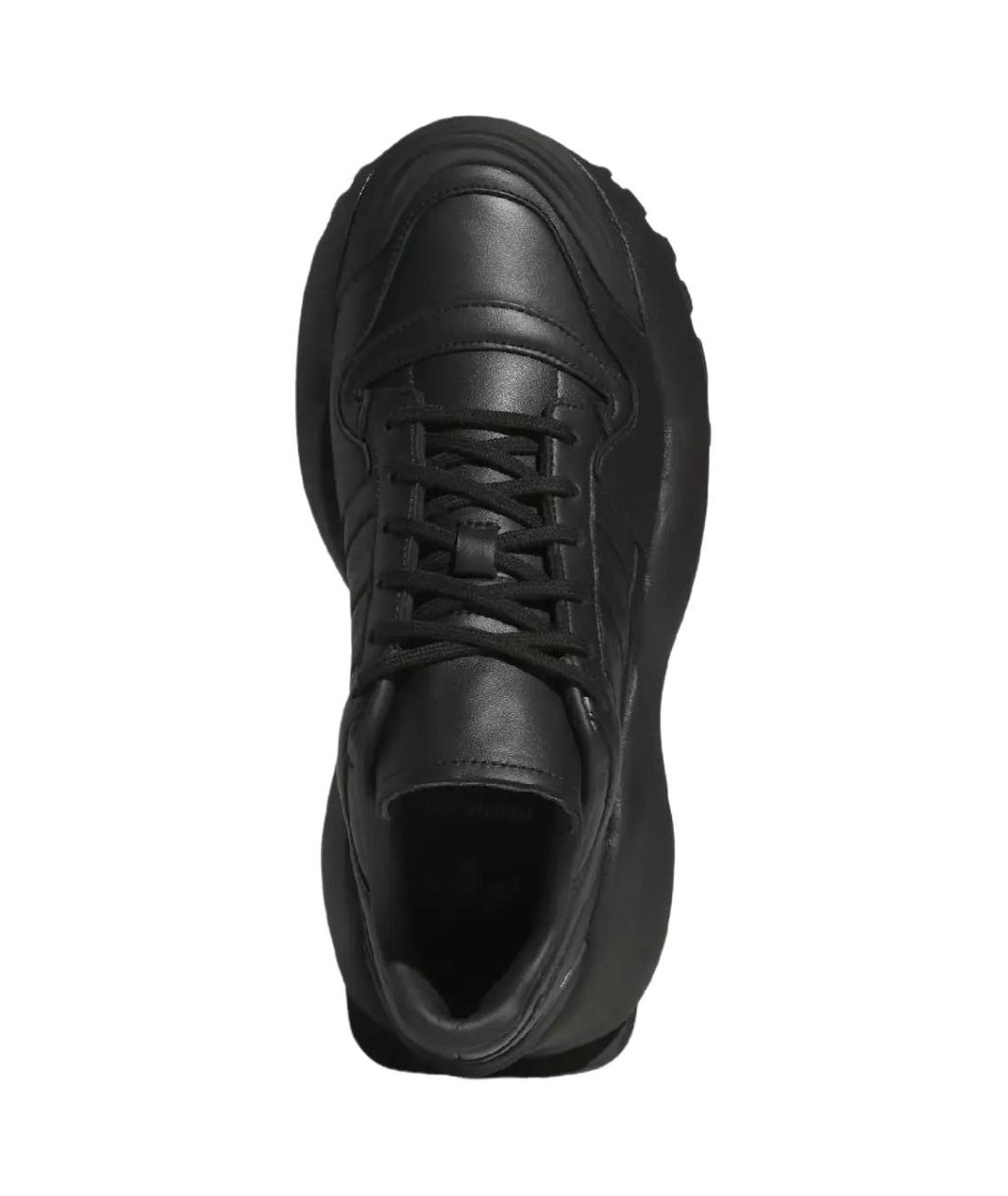 ADIDAS Черные кожаные кроссовки, фото 4