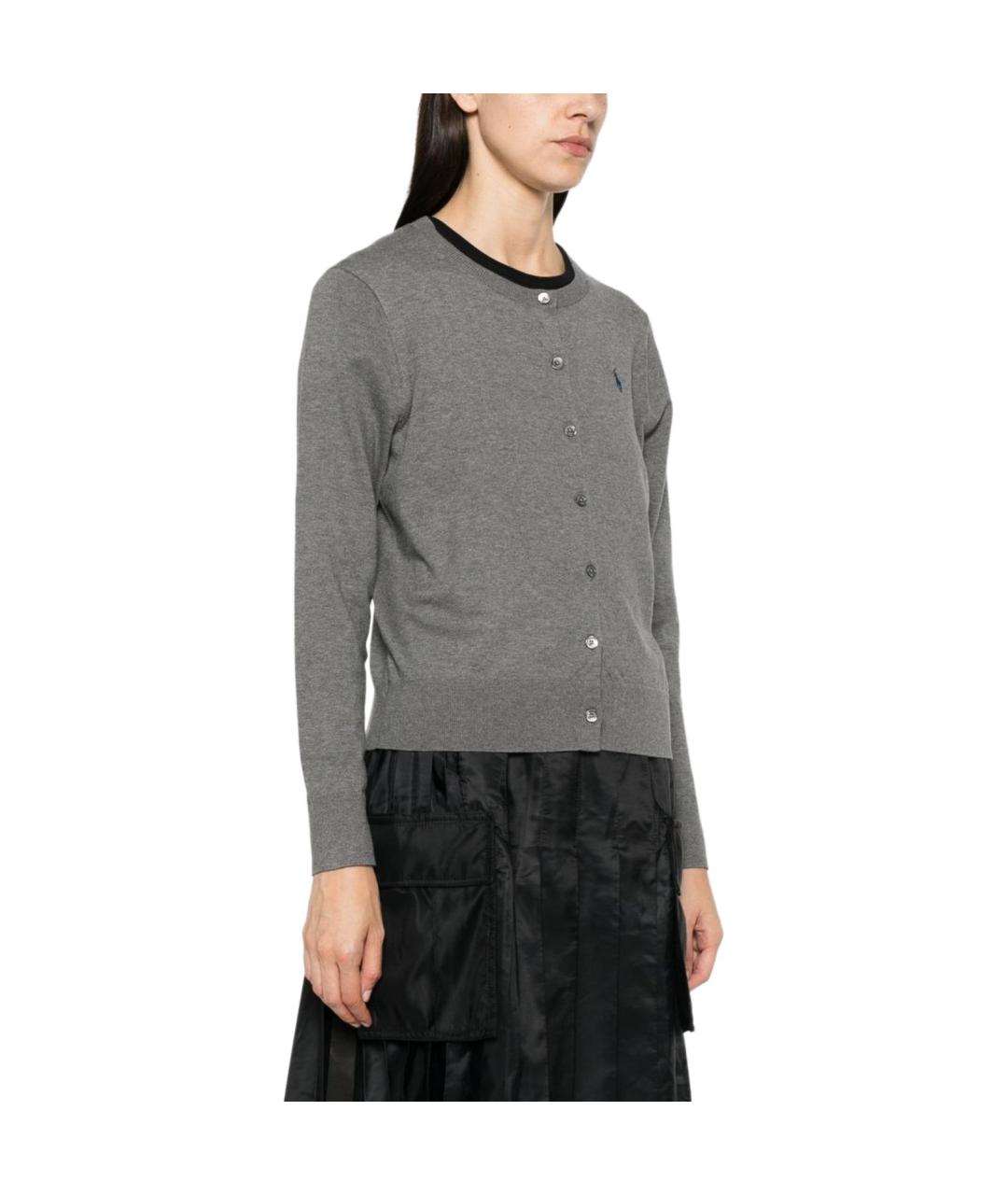 POLO RALPH LAUREN Серый хлопковый кардиган, фото 4