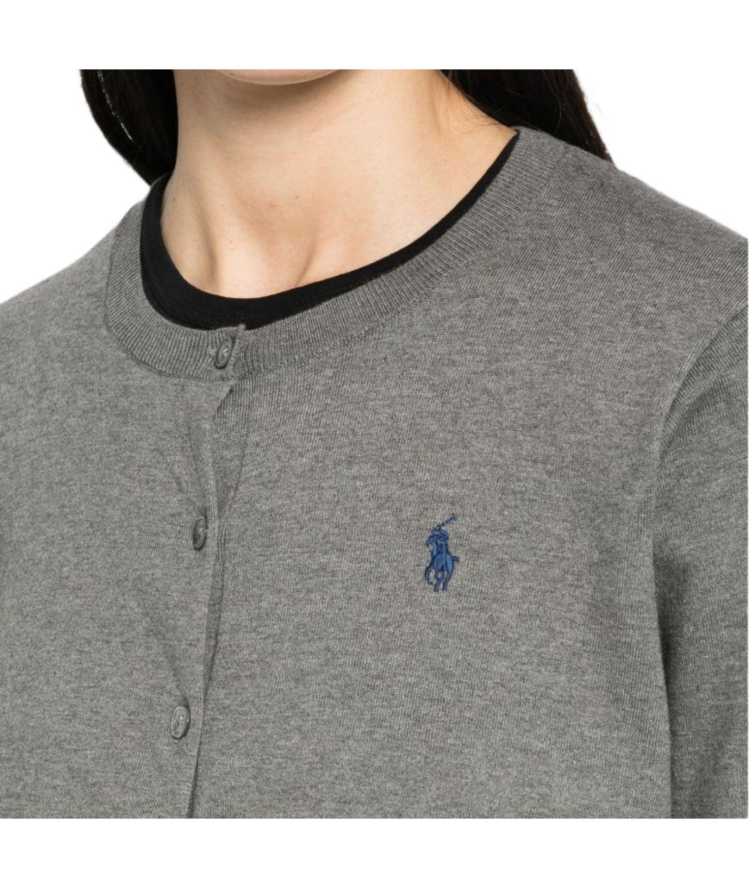 POLO RALPH LAUREN Серый хлопковый кардиган, фото 5