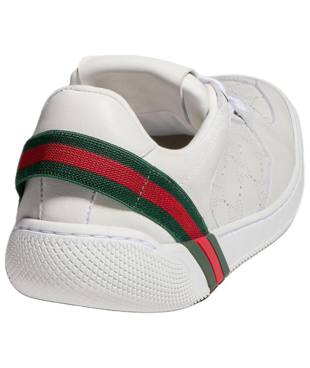 GUCCI Белые кожаные кроссовки, фото 5