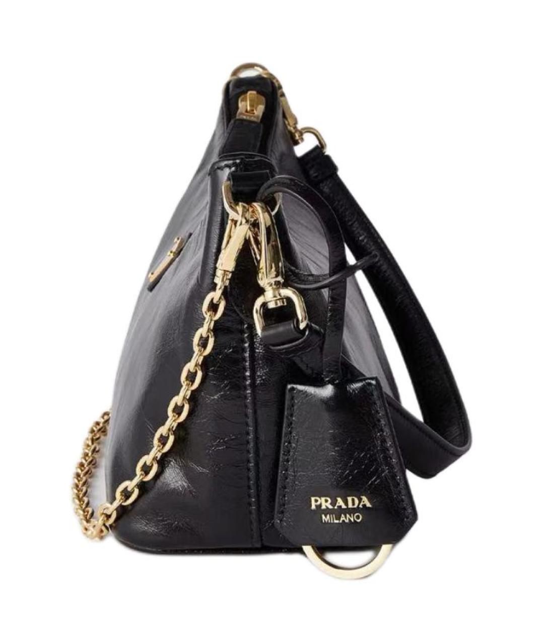 PRADA Черная кожаная сумка через плечо, фото 4