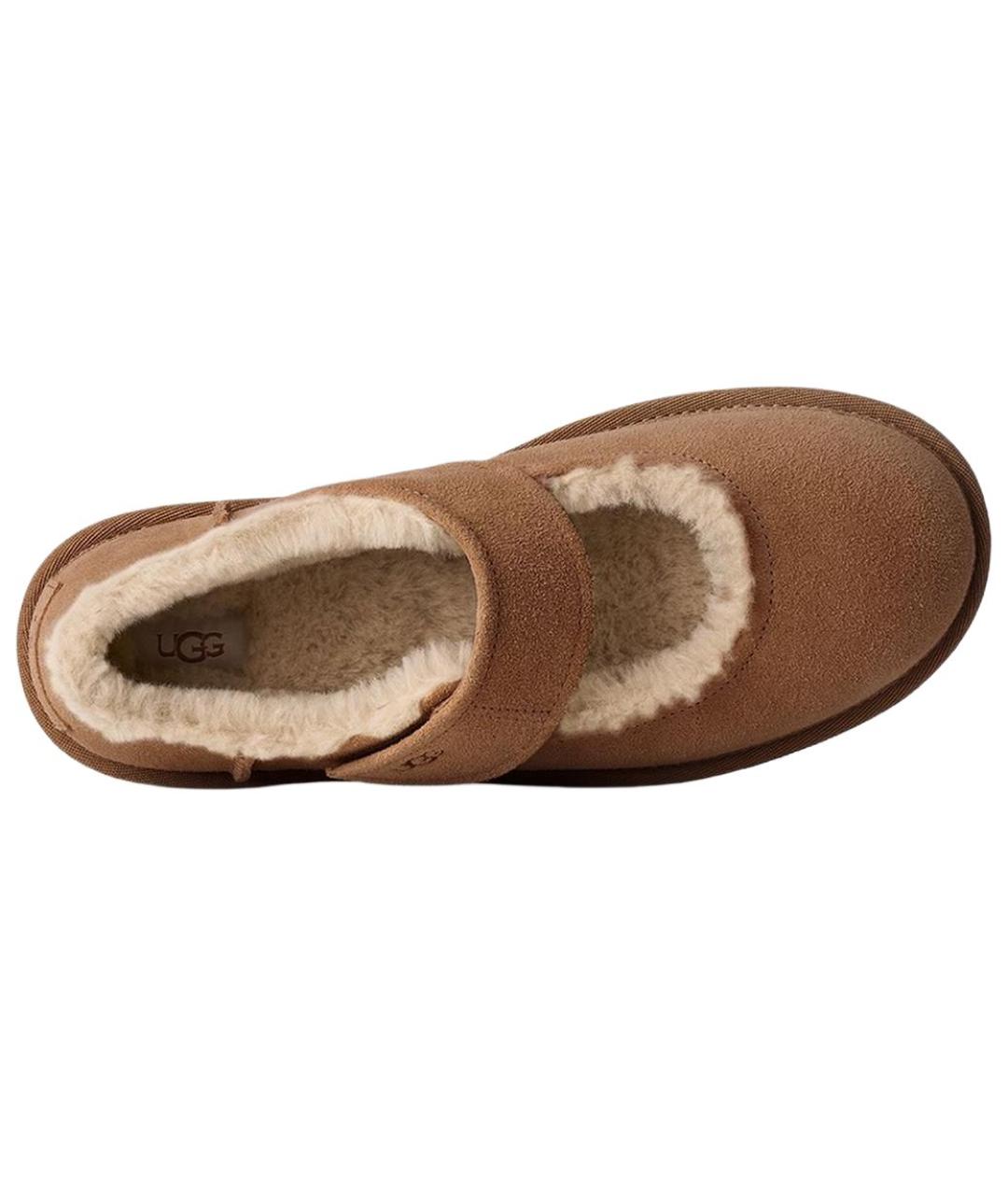 UGG Коричневые кожаные сабо, фото 4