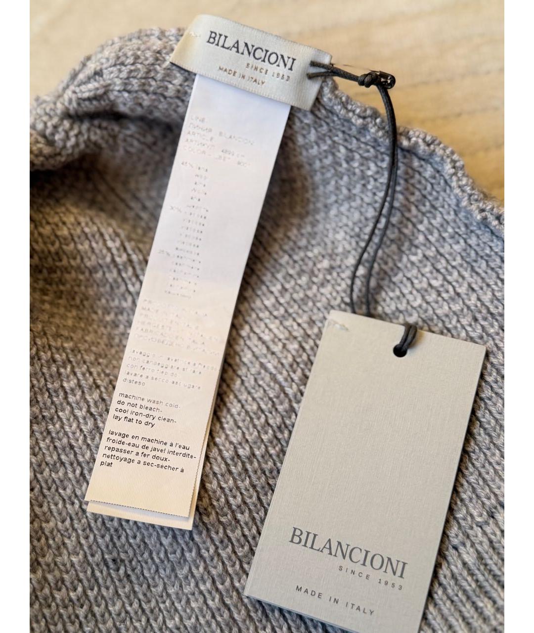 BILANCIONI Серая кашемировая шапка, фото 6