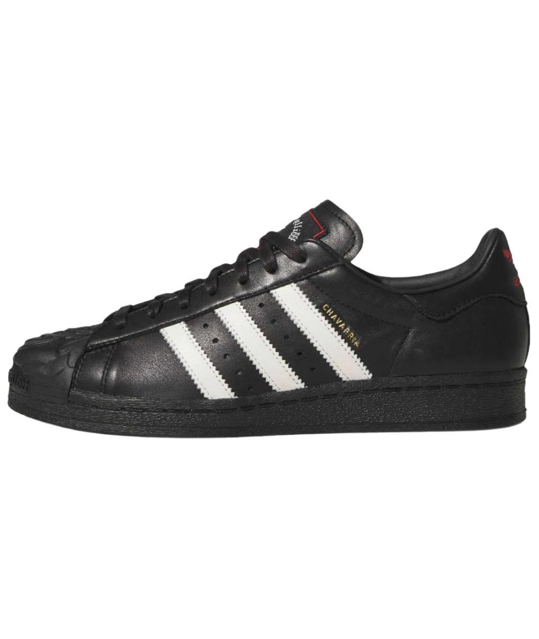 ADIDAS Черные кожаные кроссовки, фото 2