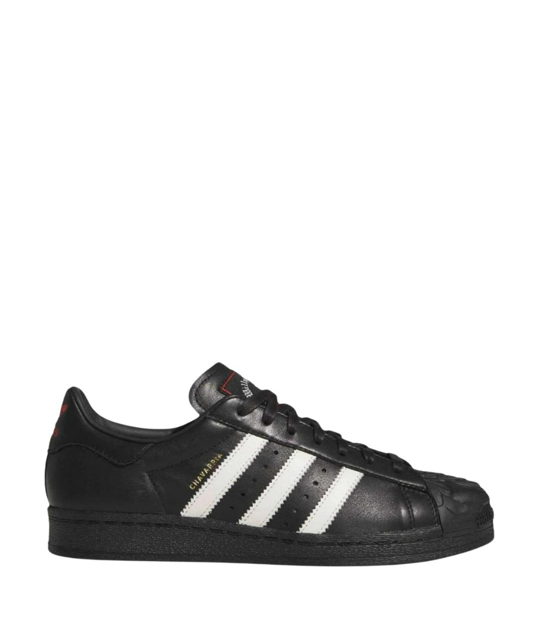 ADIDAS Черные кожаные кроссовки, фото 1