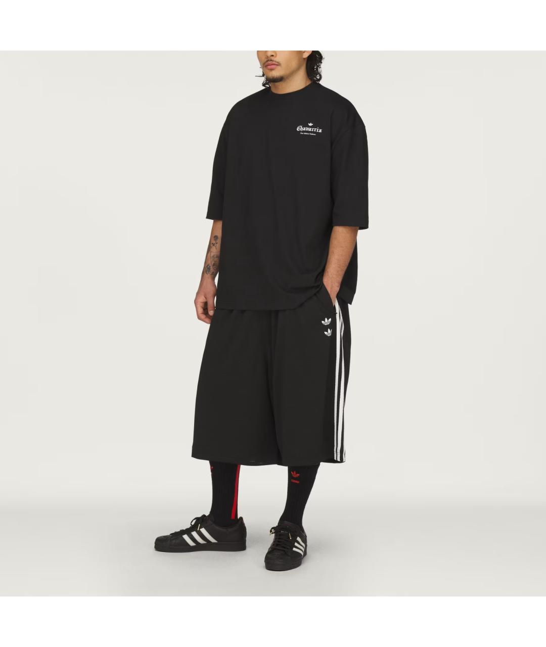 ADIDAS Черная хлопковая футболка, фото 4