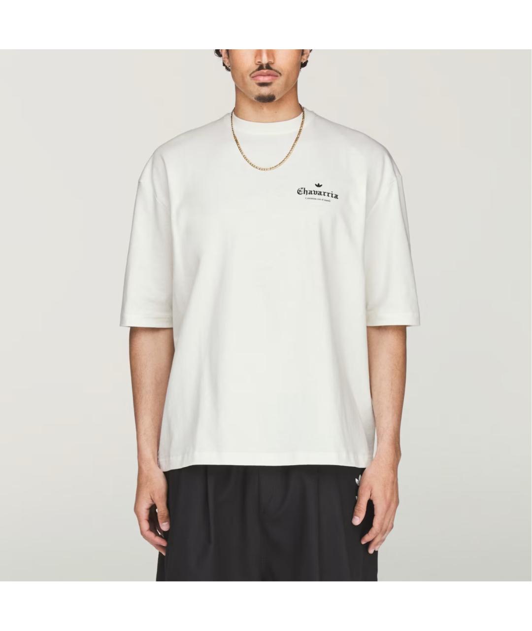 ADIDAS Белая хлопковая футболка, фото 3