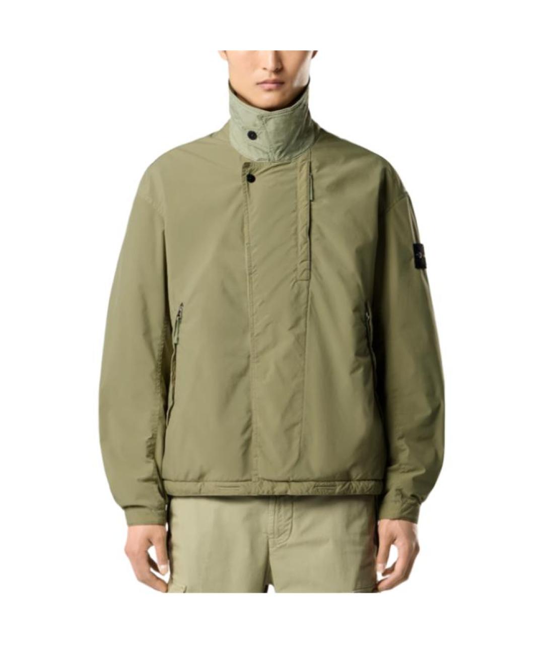 STONE ISLAND Зеленый пуховик, фото 3