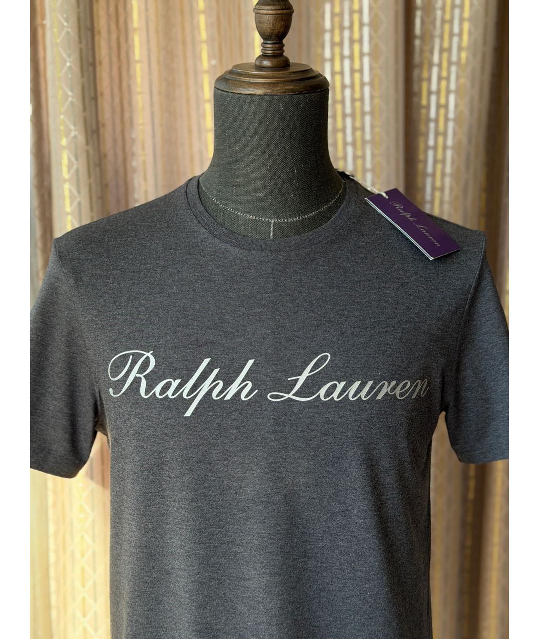 RALPH LAUREN PURPLE LABEL Серая хлопковая футболка, фото 3