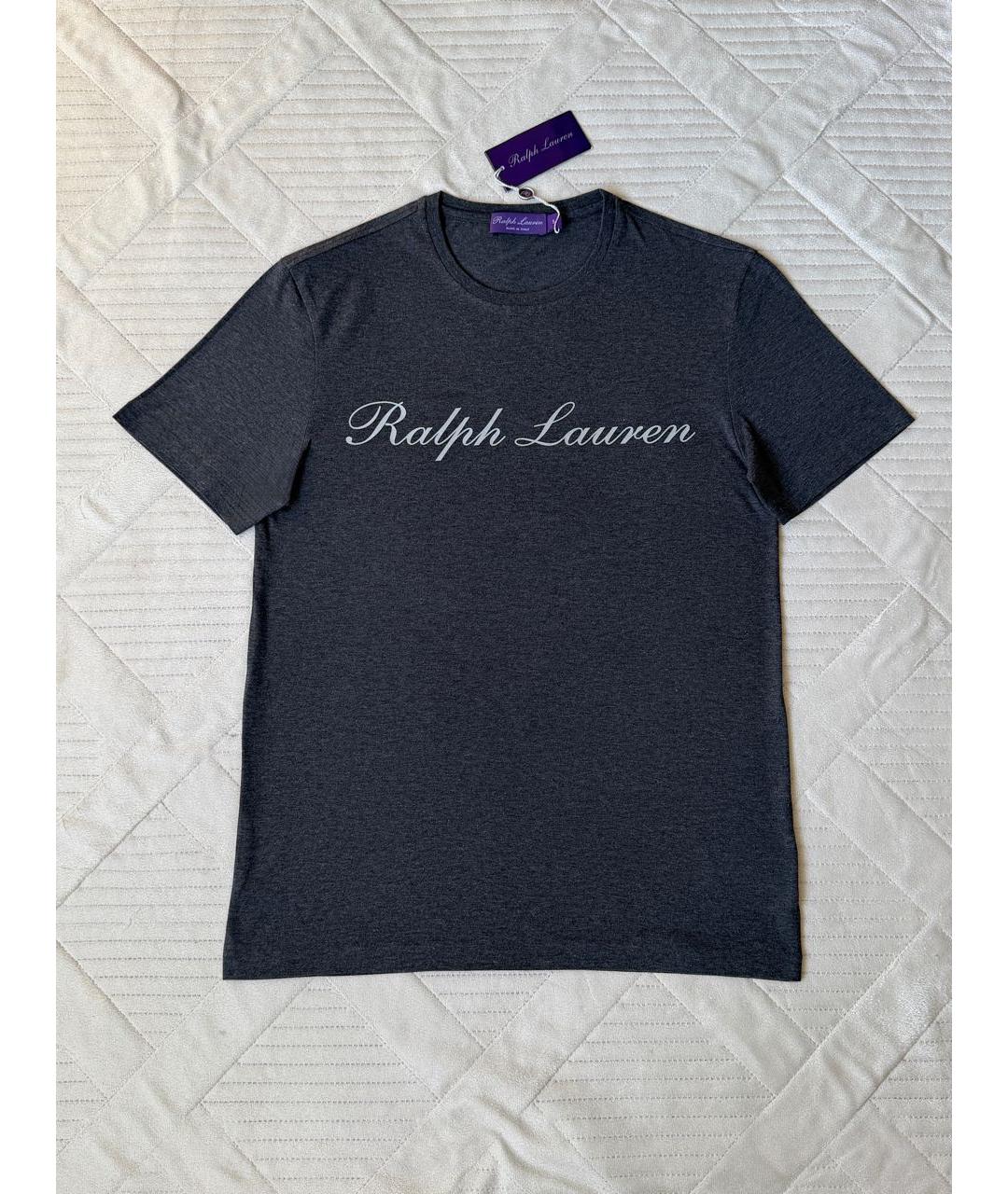 RALPH LAUREN PURPLE LABEL Серая хлопковая футболка, фото 5
