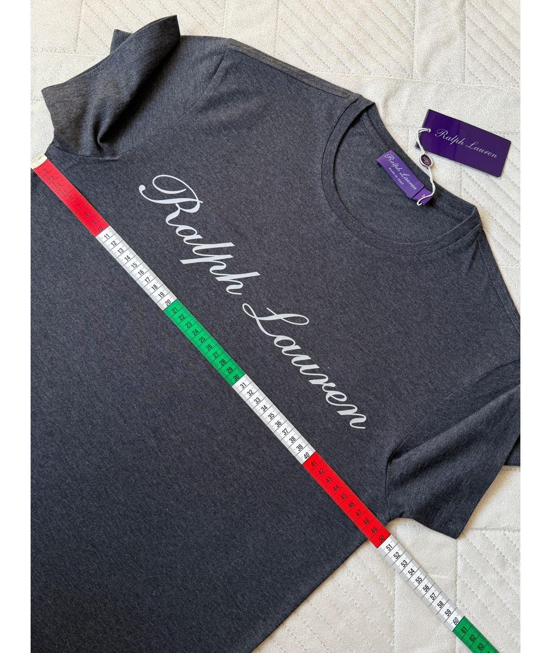 RALPH LAUREN PURPLE LABEL Серая хлопковая футболка, фото 7
