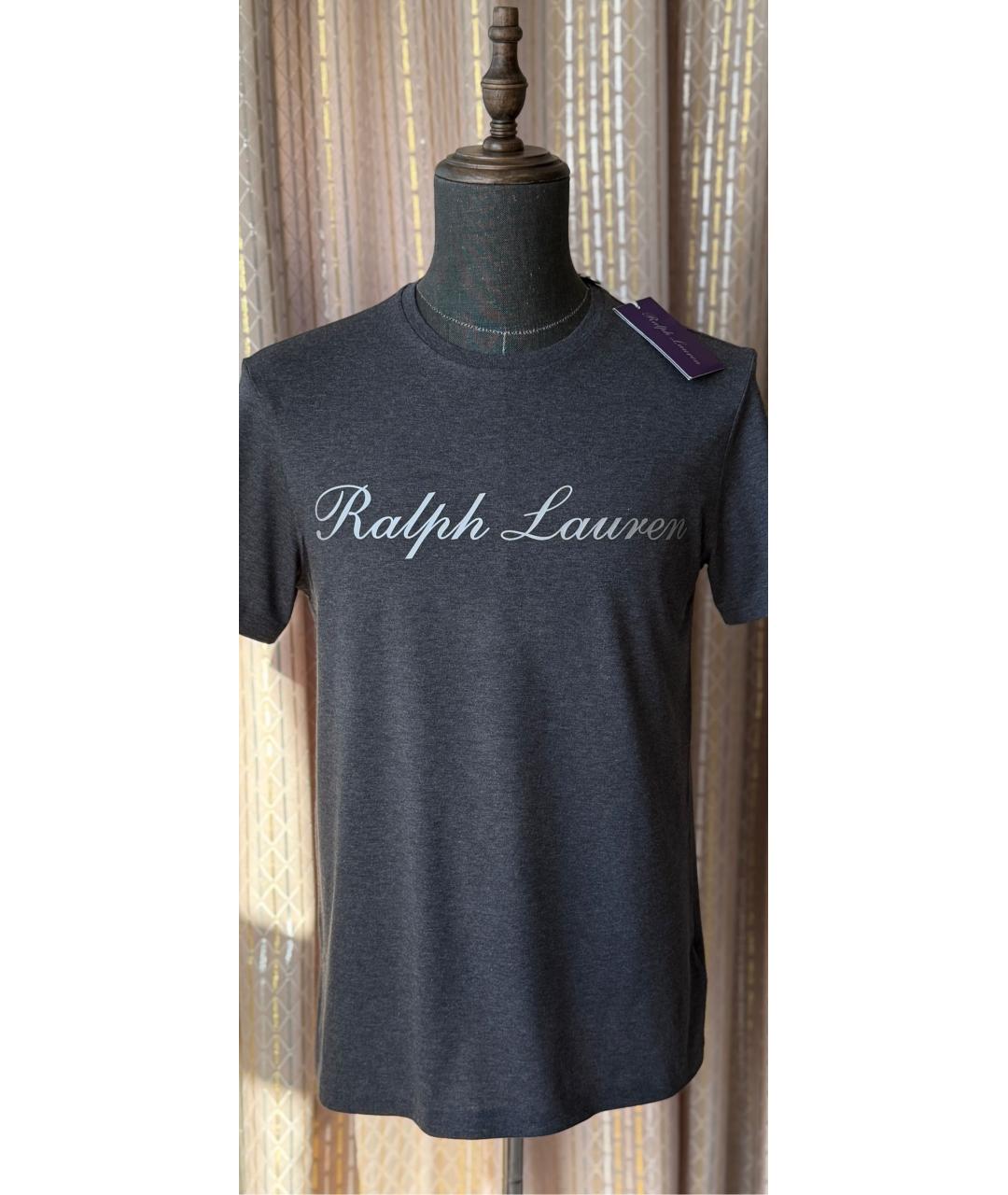 RALPH LAUREN PURPLE LABEL Серая хлопковая футболка, фото 6