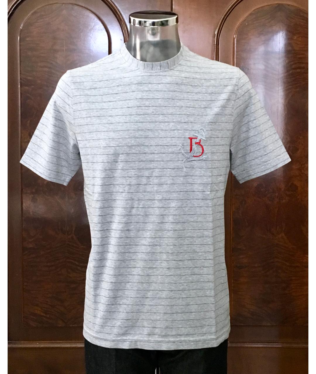 BILANCIONI Серая хлопко-эластановая футболка, фото 5