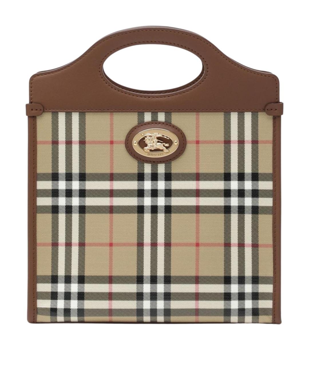 BURBERRY Бежевая хлопковая сумка с короткими ручками, фото 1