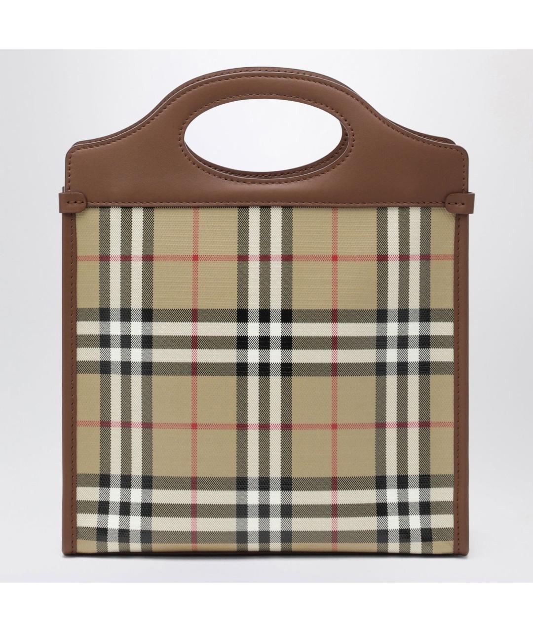 BURBERRY Бежевая хлопковая сумка с короткими ручками, фото 2
