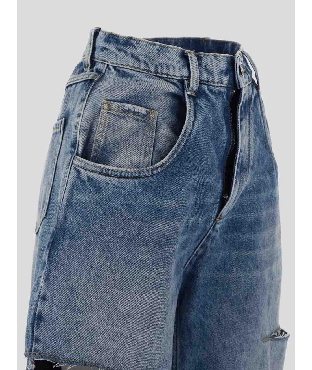 MAISON MARGIELA Синие хлопковые прямые джинсы, фото 3