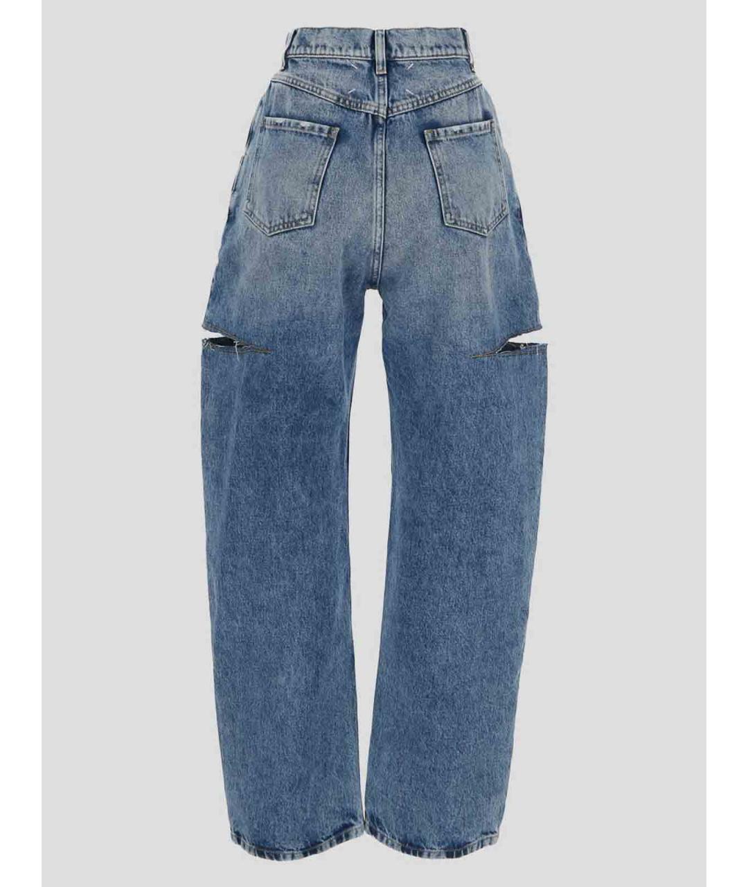 MAISON MARGIELA Синие хлопковые прямые джинсы, фото 2