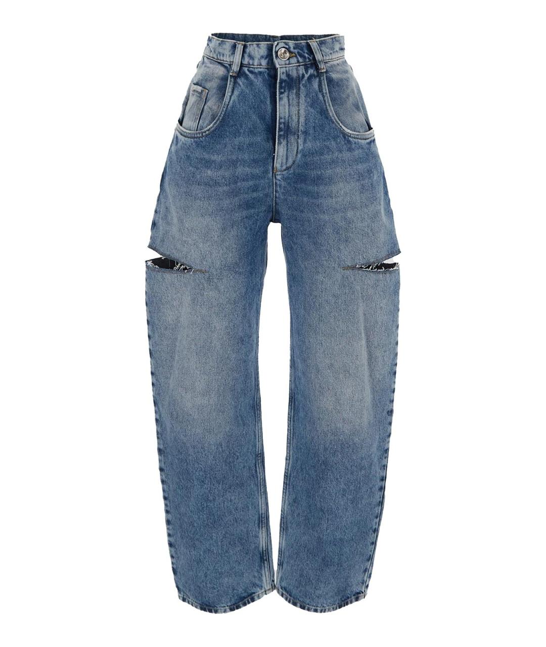MAISON MARGIELA Синие хлопковые прямые джинсы, фото 1