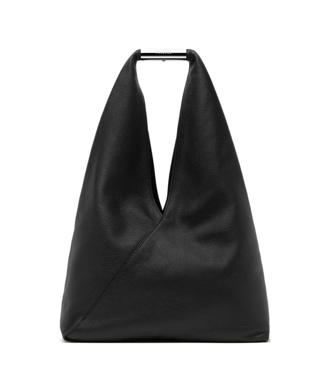 MM6 MAISON MARGIELA Черная кожаная сумка с короткими ручками, фото 1