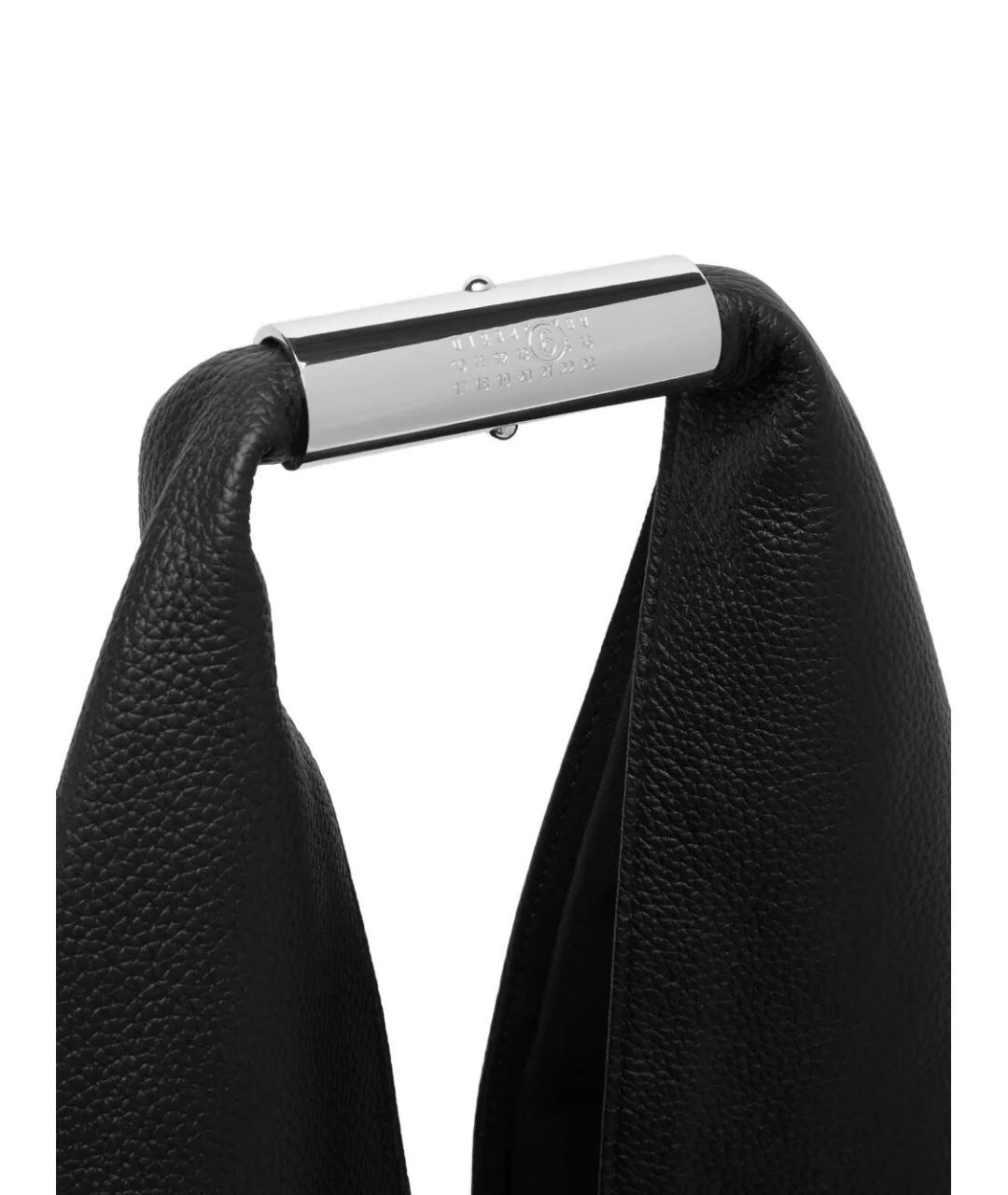 MM6 MAISON MARGIELA Черная кожаная сумка с короткими ручками, фото 4