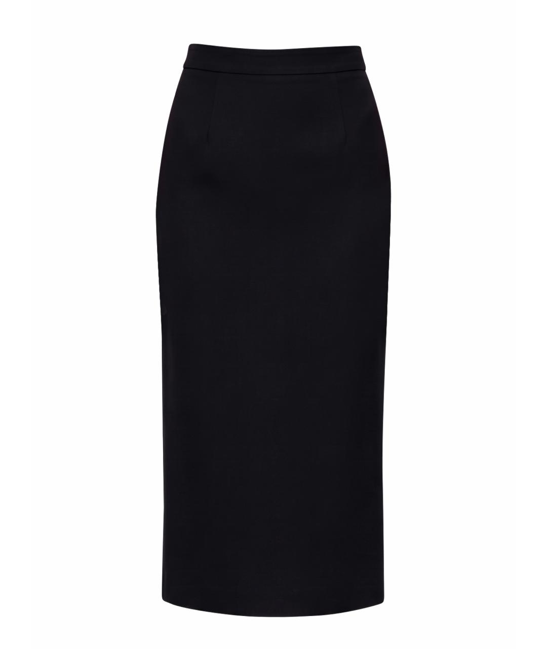 DOLCE&GABBANA Черная шерстяная юбка миди, фото 1