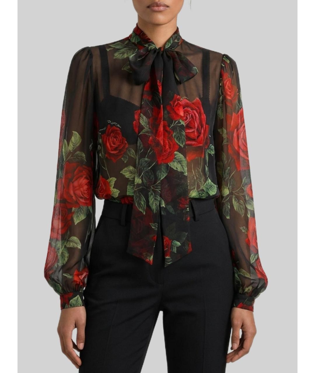 DOLCE&GABBANA Черная шелковая рубашка, фото 4