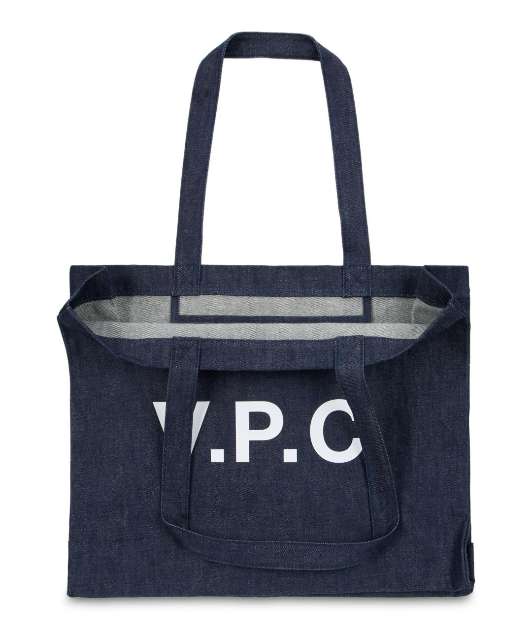 A.P.C. Синяя хлопковая сумка тоут, фото 4
