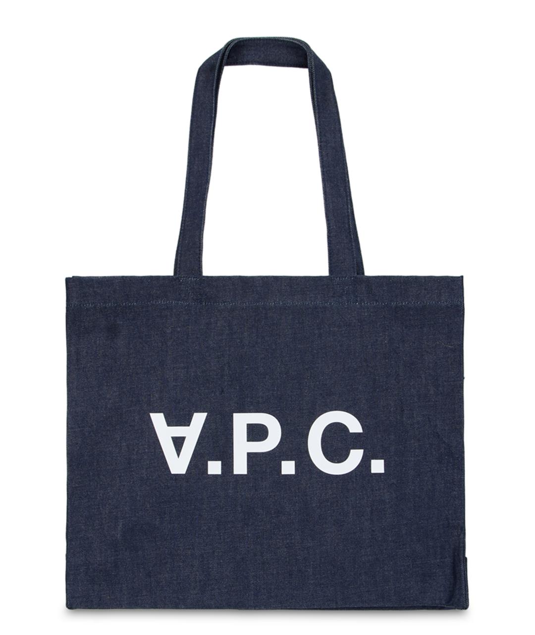 A.P.C. Синяя хлопковая сумка тоут, фото 1