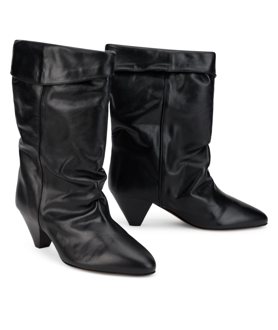 ISABEL MARANT Черные кожаные сапоги, фото 3