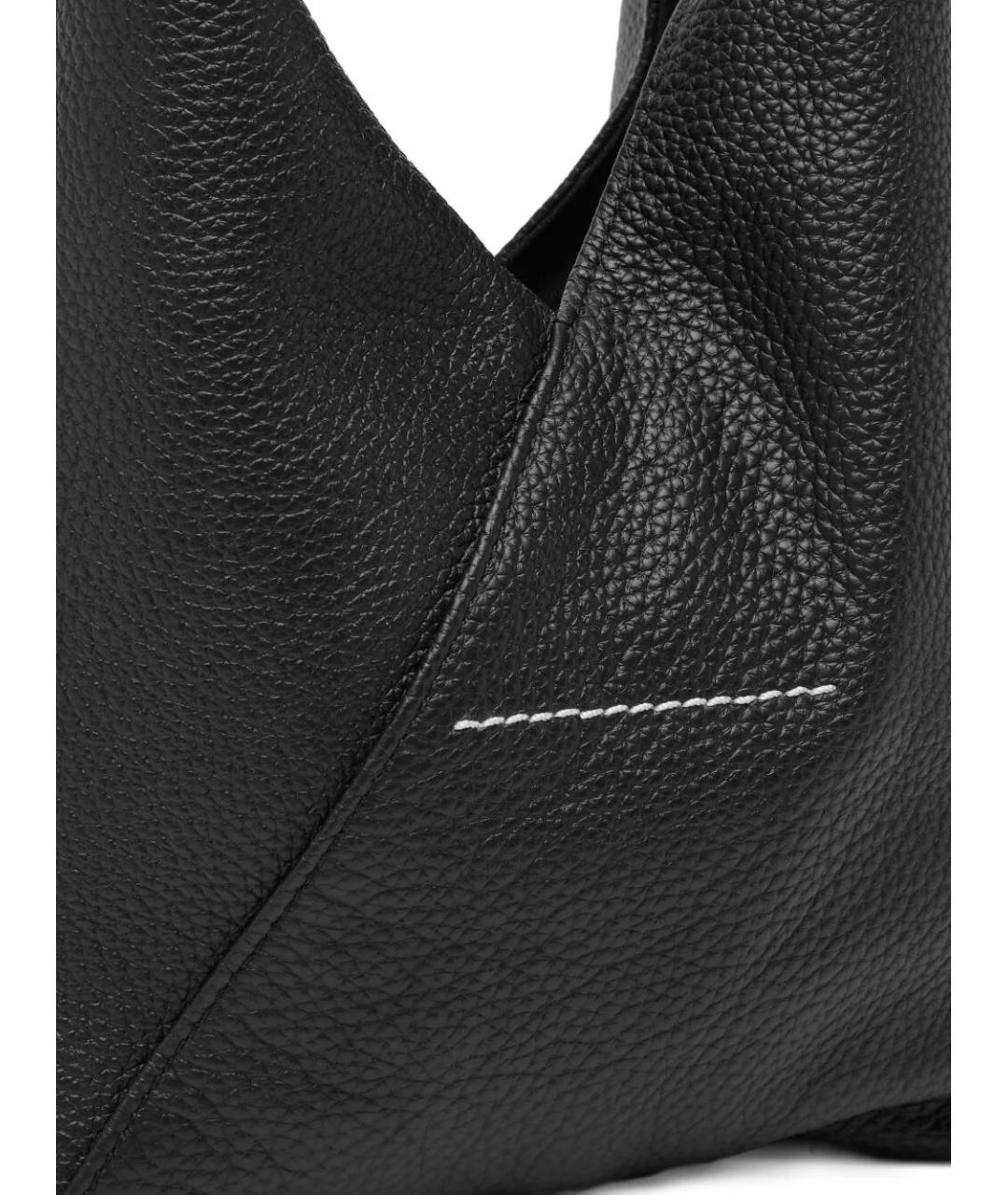 MM6 MAISON MARGIELA Черная кожаная сумка с короткими ручками, фото 5