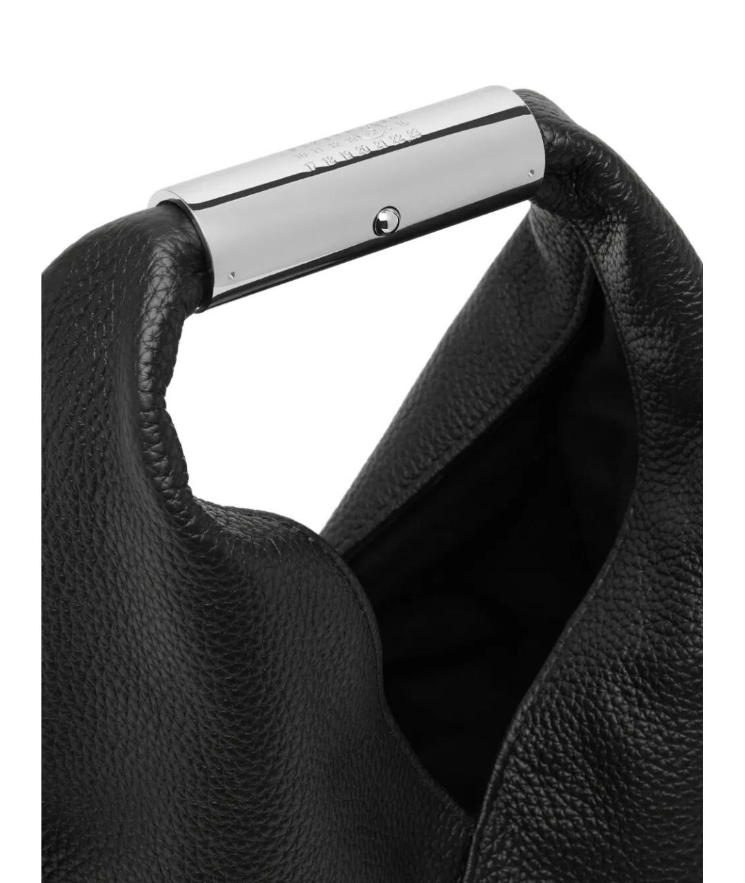 MM6 MAISON MARGIELA Черная кожаная сумка с короткими ручками, фото 4