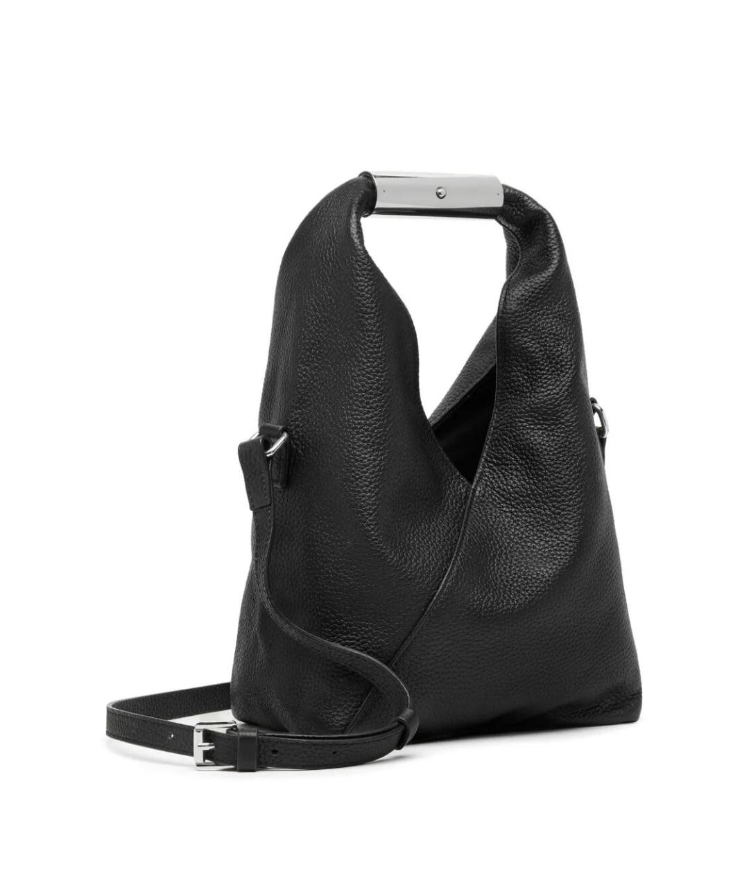 MM6 MAISON MARGIELA Черная кожаная сумка с короткими ручками, фото 3