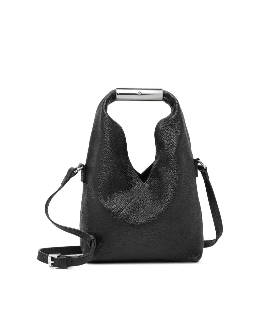 MM6 MAISON MARGIELA Черная кожаная сумка с короткими ручками, фото 1