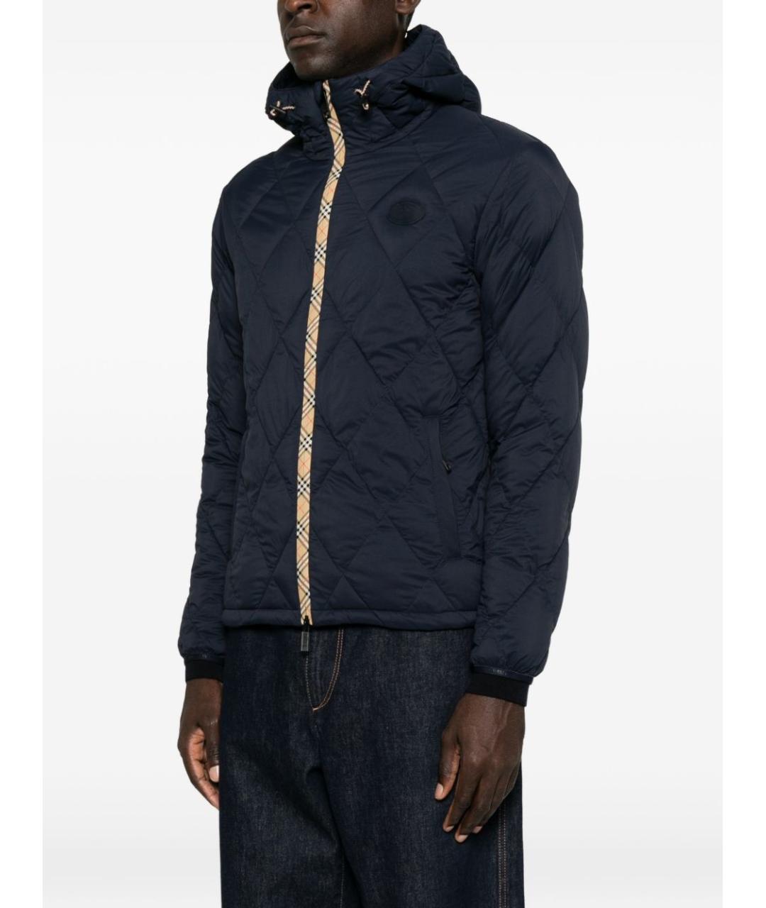 BURBERRY Темно-синяя полиамидовая куртка, фото 3