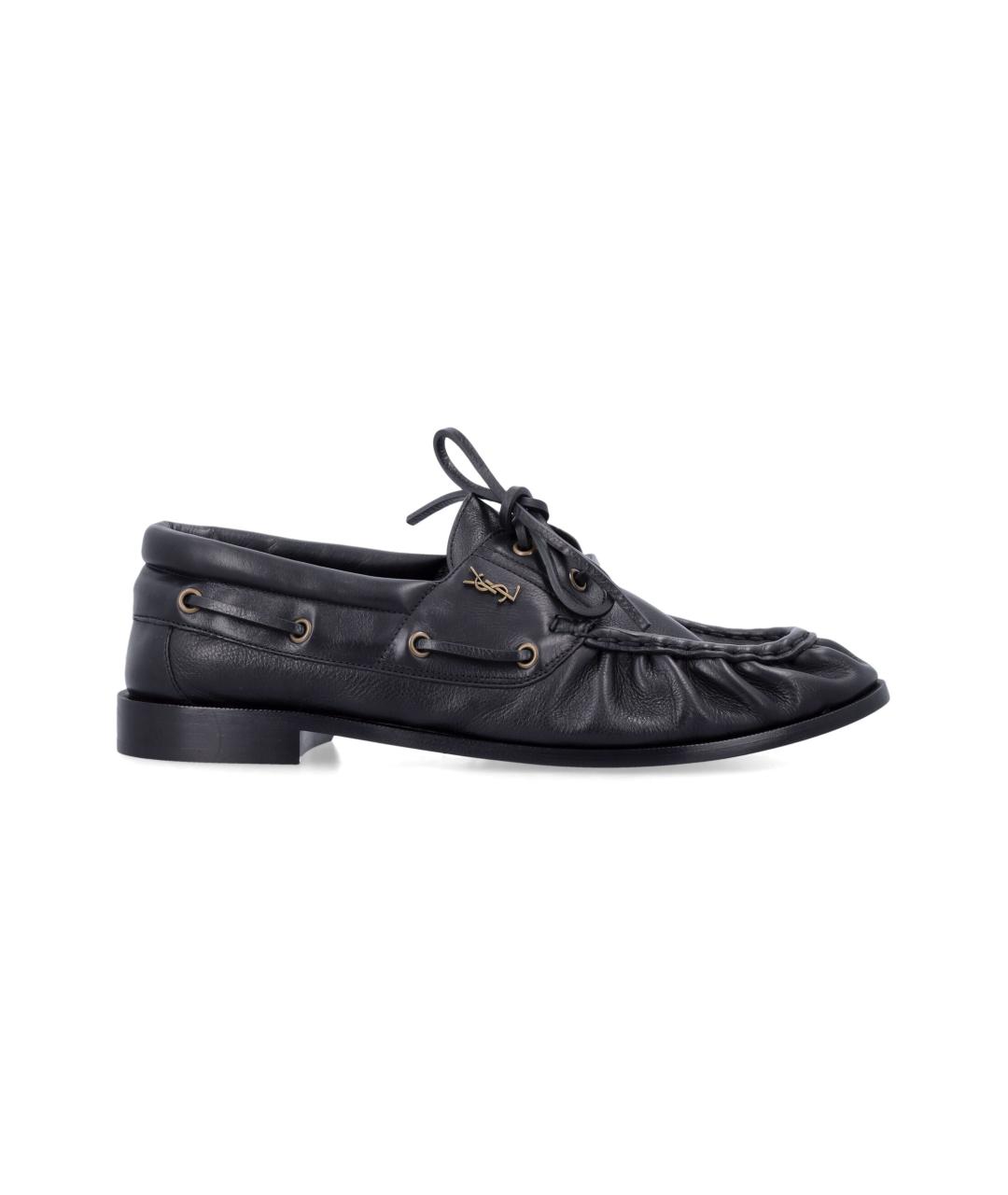 SAINT LAURENT Черные кожаные лоферы, фото 4