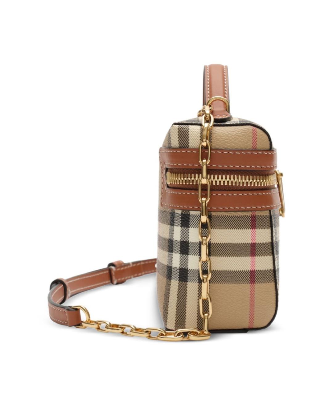 BURBERRY Бежевая синтетическая сумка через плечо, фото 5