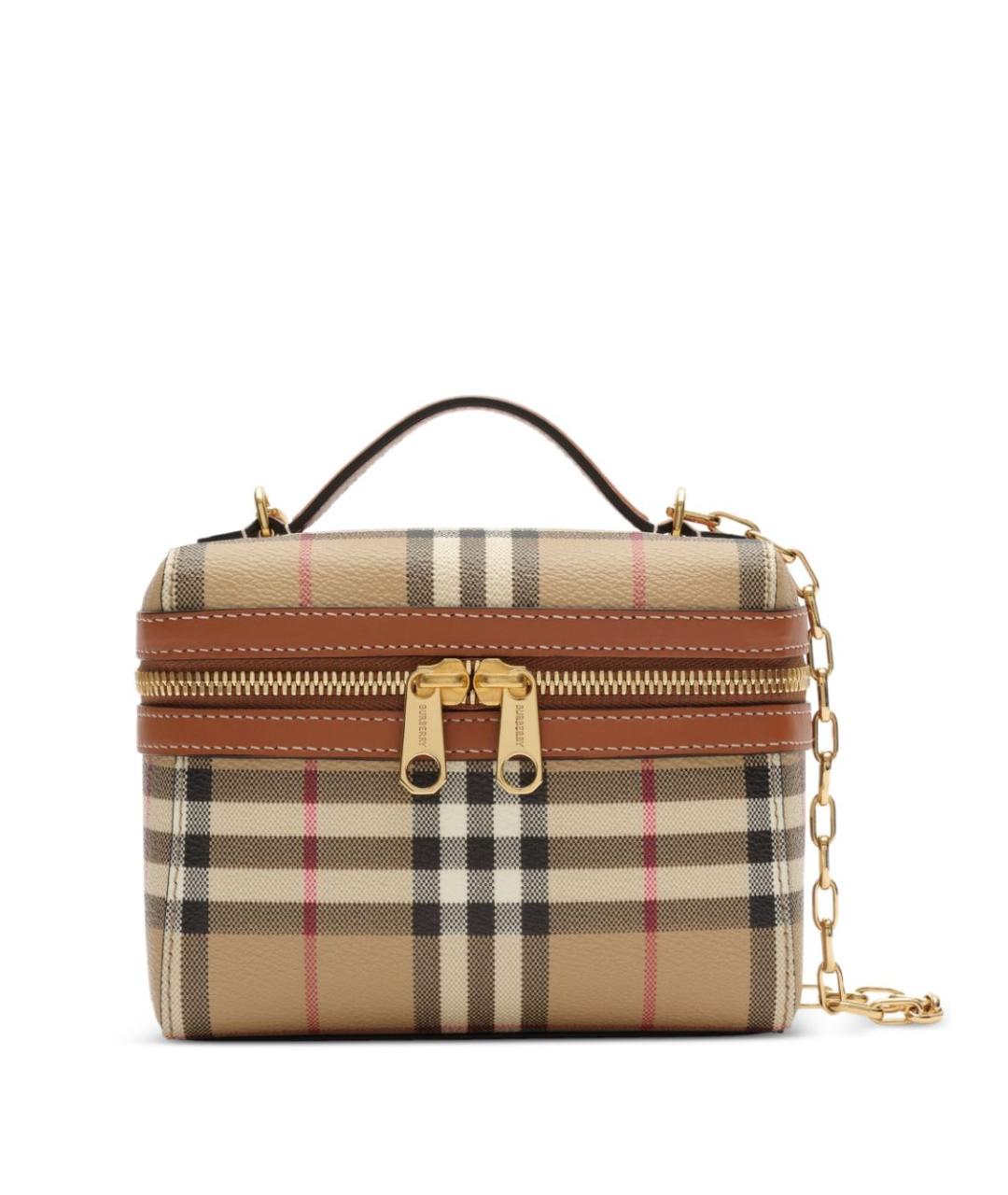 BURBERRY Бежевая синтетическая сумка через плечо, фото 1