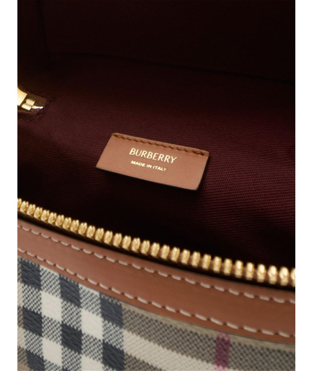 BURBERRY Бежевая синтетическая сумка через плечо, фото 2
