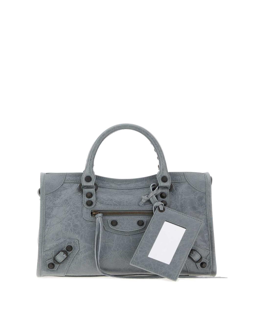 BALENCIAGA Голубая кожаная сумка тоут, фото 1