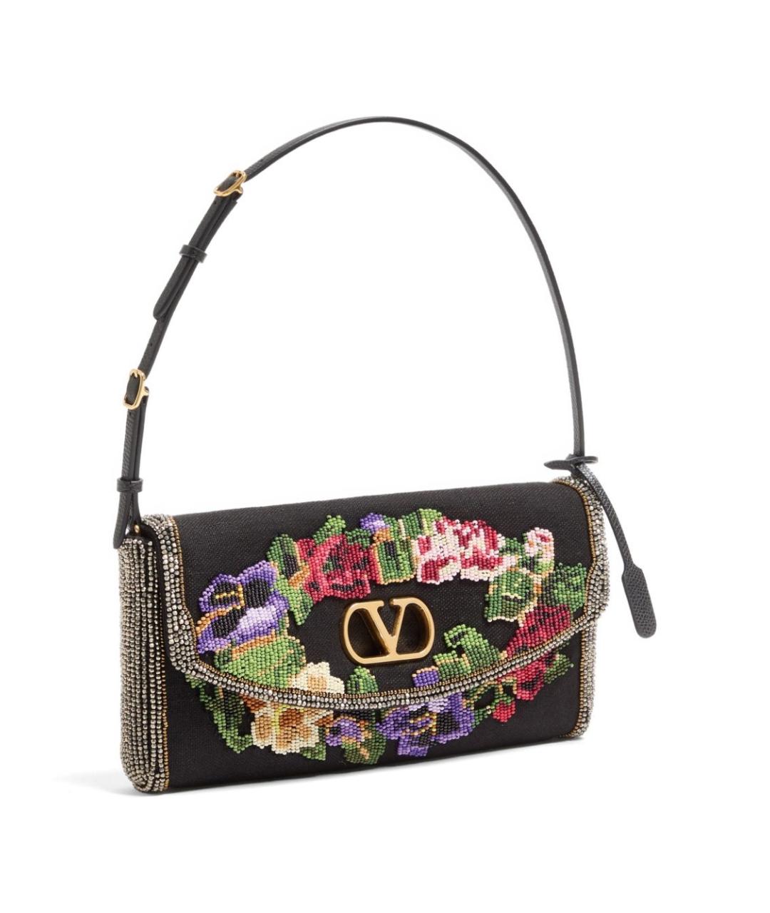 VALENTINO Черная тканевая сумка через плечо, фото 5