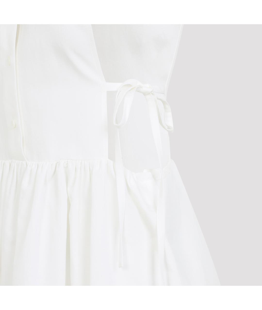 MIU MIU Белое хлопковое повседневное платье, фото 5