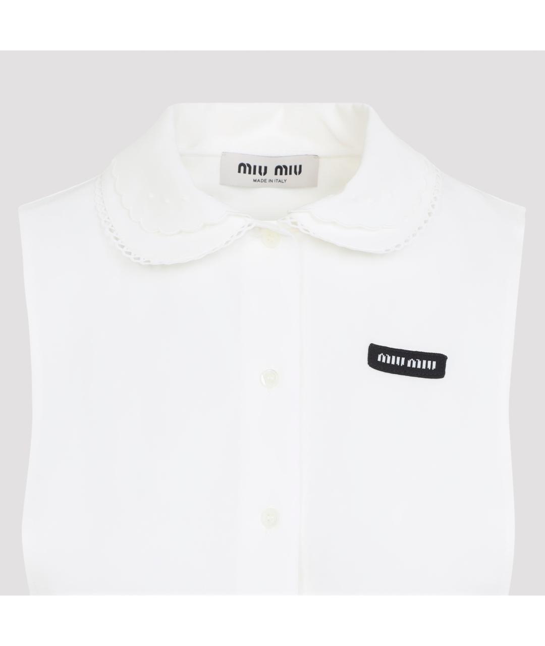 MIU MIU Белое хлопковое повседневное платье, фото 4