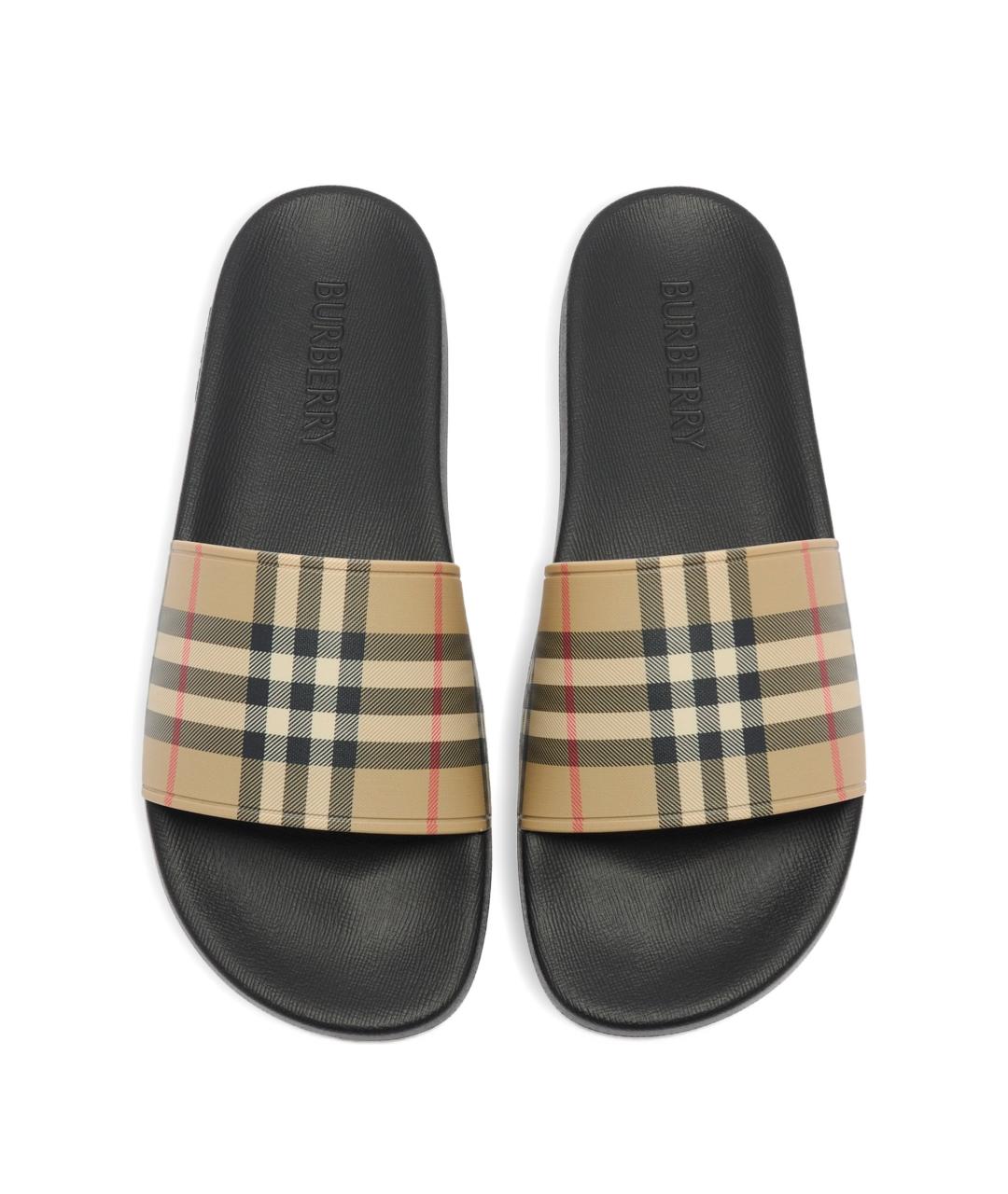 BURBERRY Мульти синтетические шлепанцы, фото 4