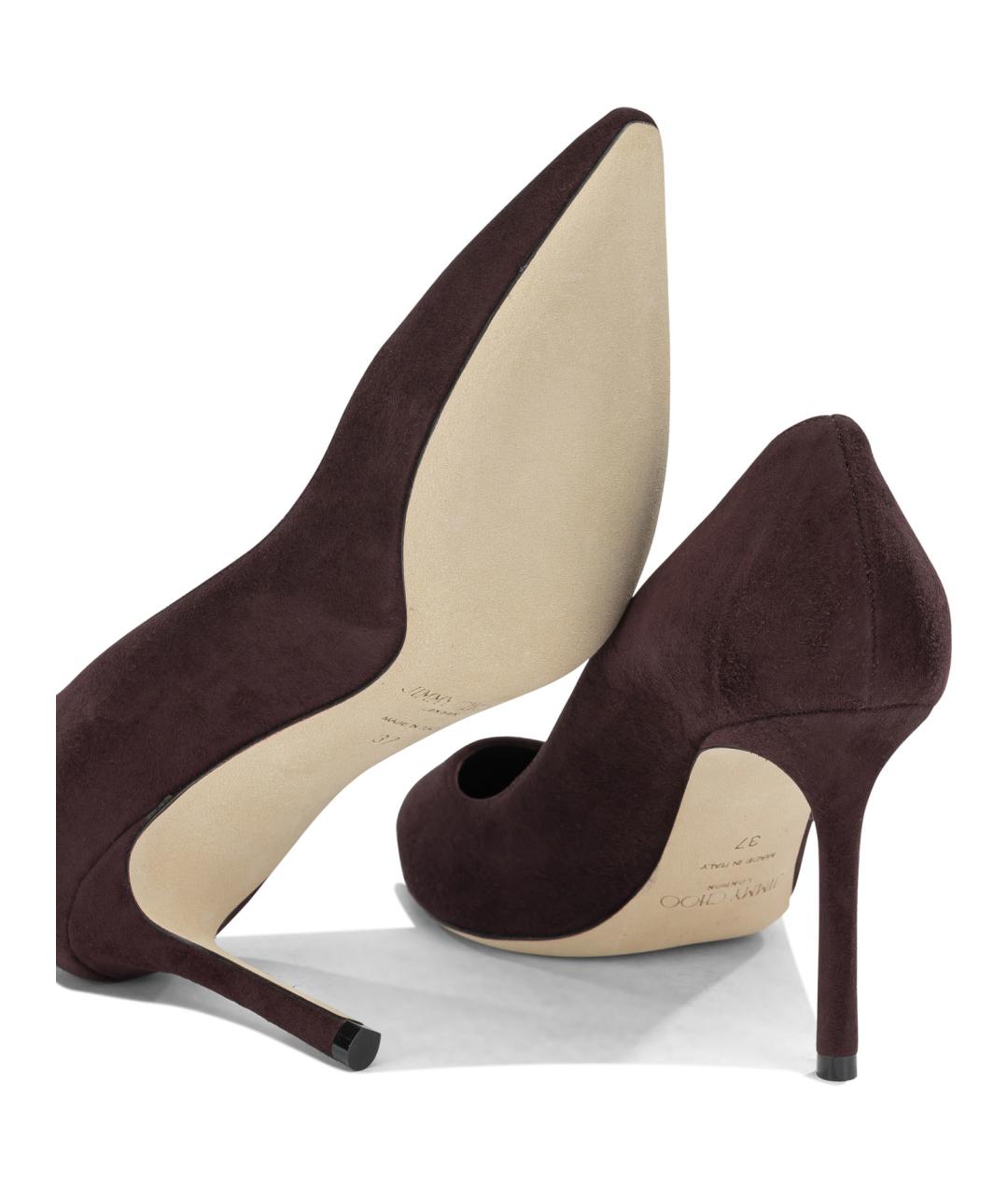JIMMY CHOO Бордовые кожаные туфли, фото 5