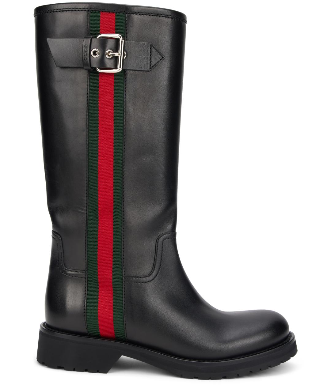 GUCCI Черные кожаные сапоги, фото 2