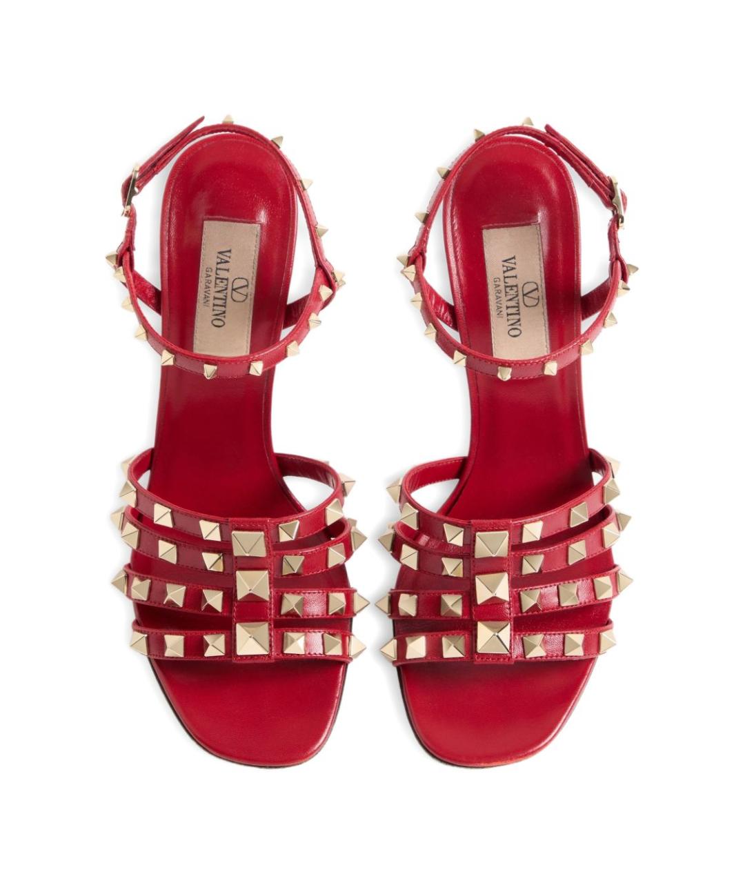 VALENTINO Красные кожаные босоножки, фото 5